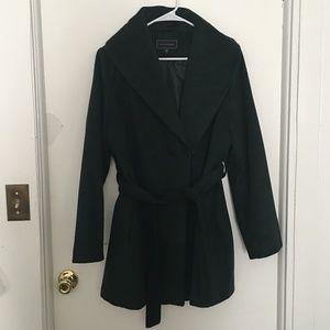 Dark Green Wrap Winter Coat - Great Condition